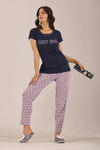 Sweet Moon Knit Cotton Pyjama Set - Violet Navyblue  — thumbnail 4